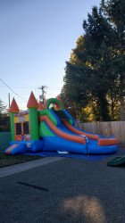 Blue/Orange Bounce House W/Slide (Dry)